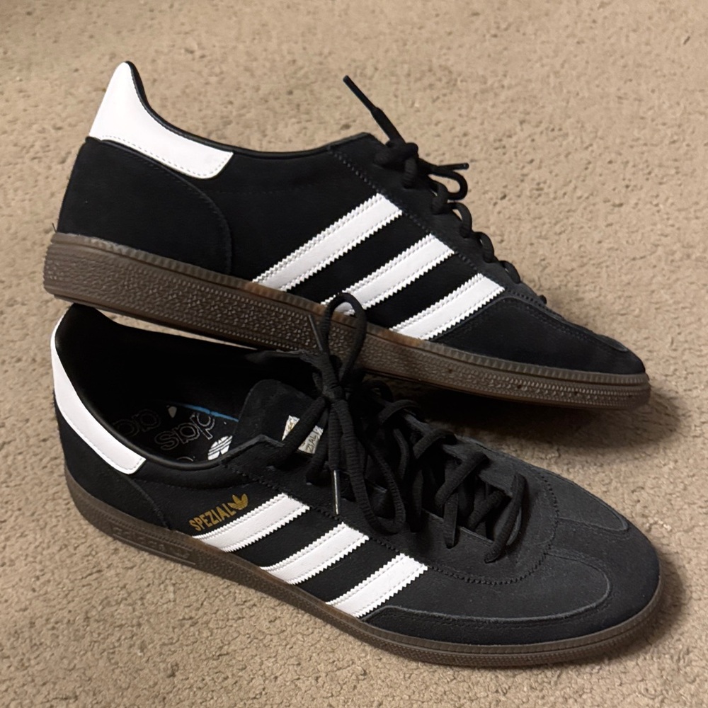 Adidas Men's Black and White Spezial Sneakers